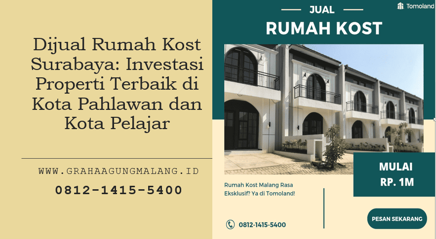 Dijual Rumah Kost Surabaya Investasi Properti Terbaik di Kota Pahlawan dan Kota Pelajar
