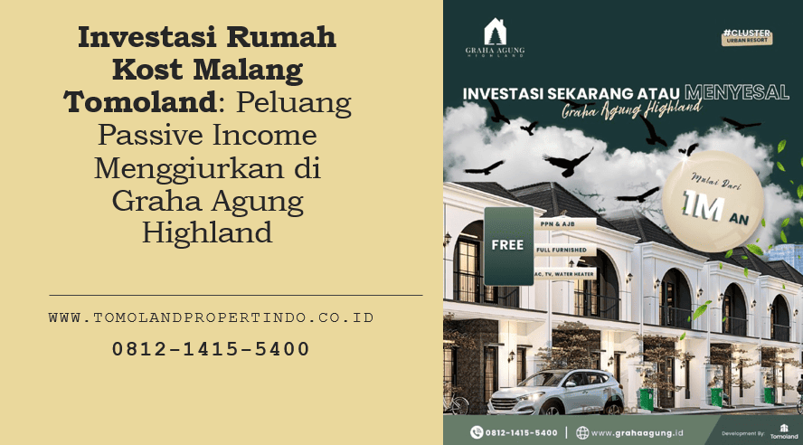 Investasi Rumah Kost Malang Tomoland dan Daya Tarik Kawasan Pendidikan
