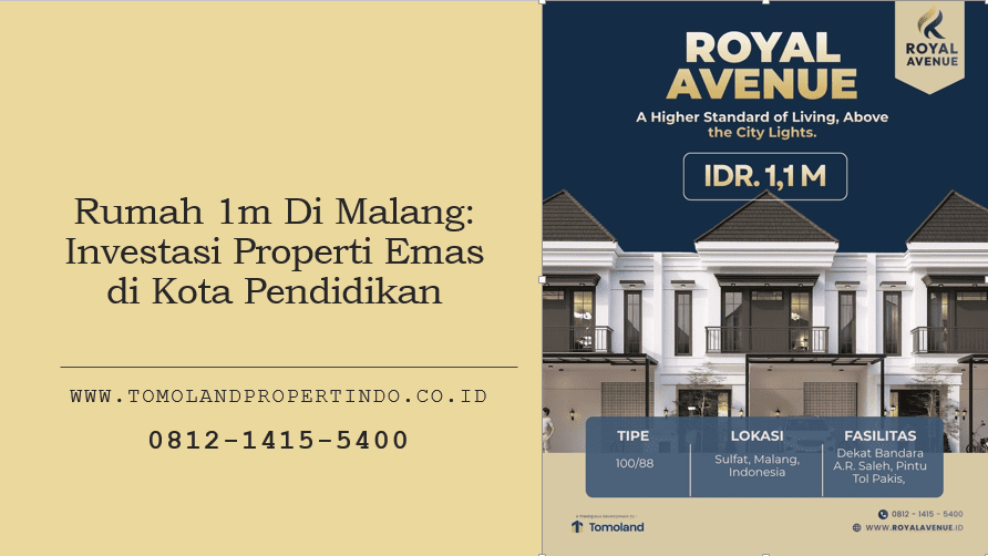 Rumah 1m Di Malang: Investasi Properti Emas di Kota Pendidikan