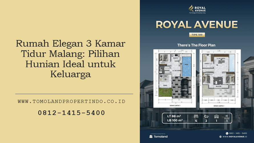 Rumah Elegan 3 Kamar Tidur Malang: Pilihan Hunian Ideal untuk Keluarga
