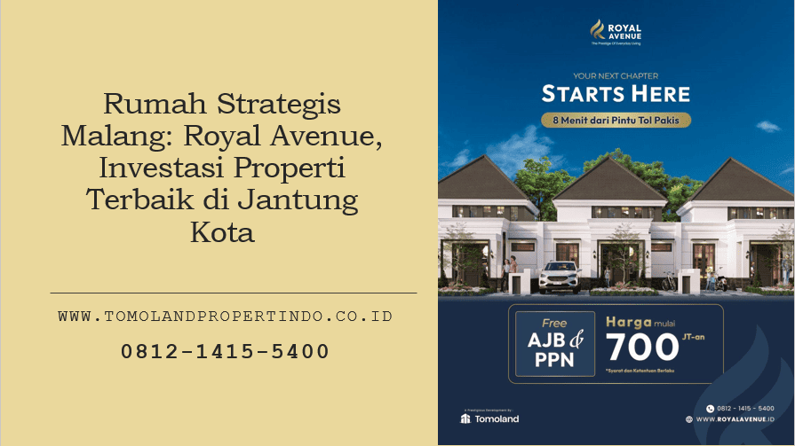 Rumah Strategis Malang: Royal Avenue, Investasi Properti Terbaik di Jantung Kota