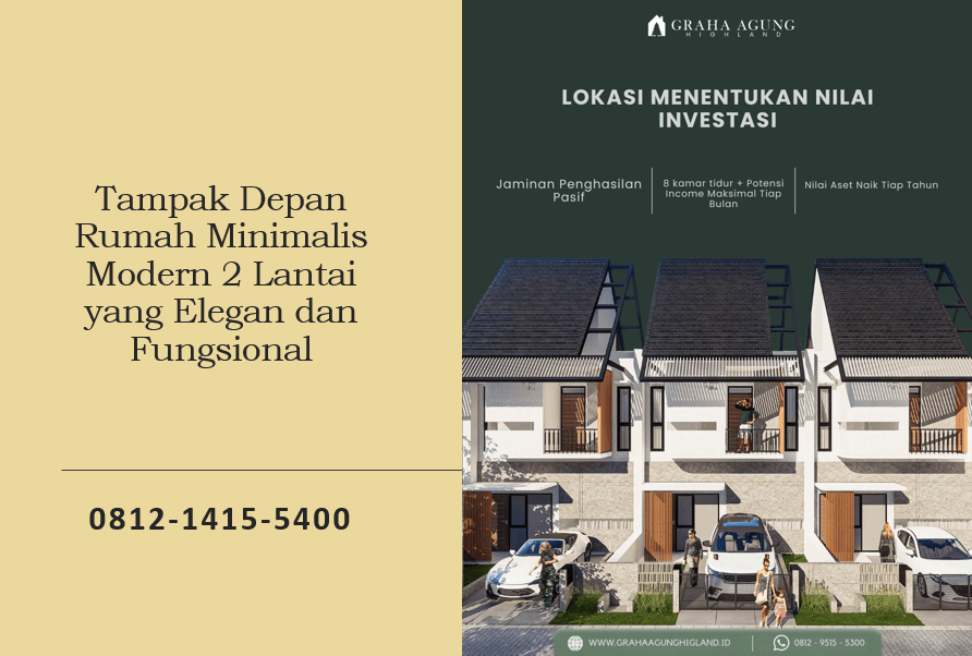 Tampak Depan Rumah Minimalis Modern 2 Lantai yang Elegan dan Fungsional