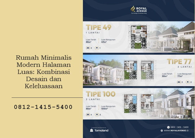 Rumah Minimalis Modern Halaman Luas: Kombinasi Desain dan Keleluasaan