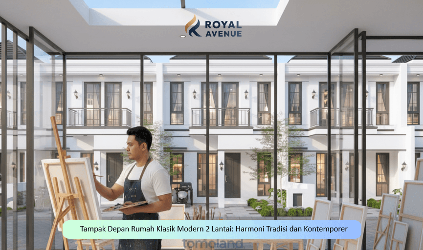Tampak Depan Rumah Klasik Modern 2 Lantai Harmoni Tradisi dan Kontemporer