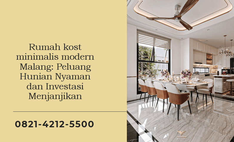 Rumah kost minimalis modern Malang: Peluang Hunian Nyaman dan Investasi Menjanjikan