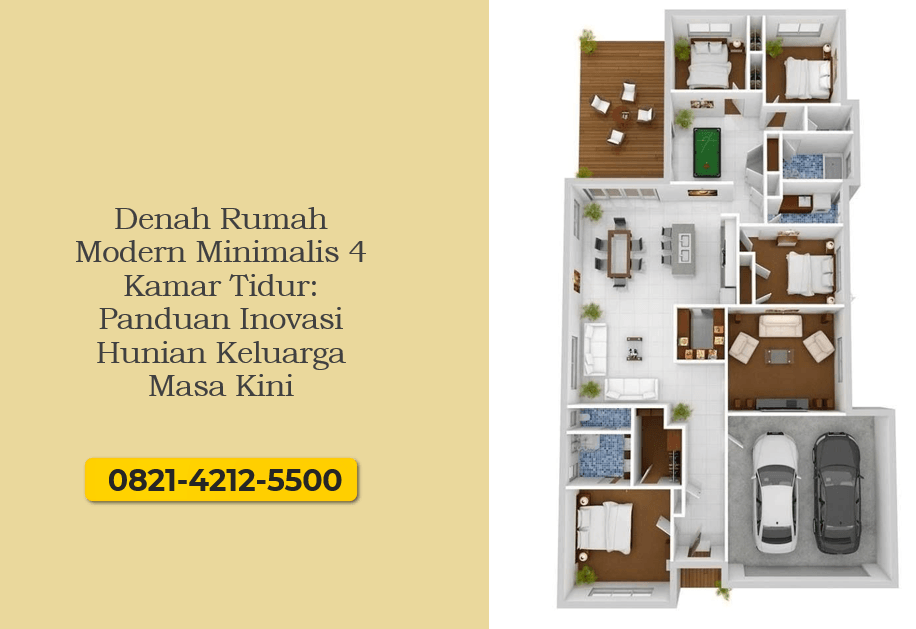 Denah Rumah Modern Minimalis 4 Kamar Tidur Panduan Inovasi Hunian Keluarga Masa Kini