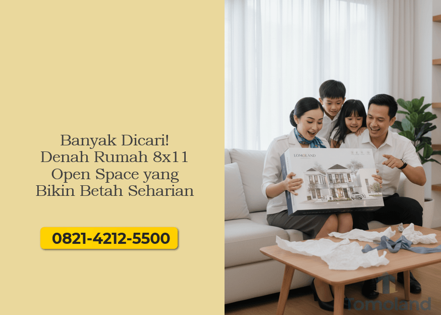 Banyak Dicari! Denah Rumah 8x11 Open Space yang Bikin Betah Seharian