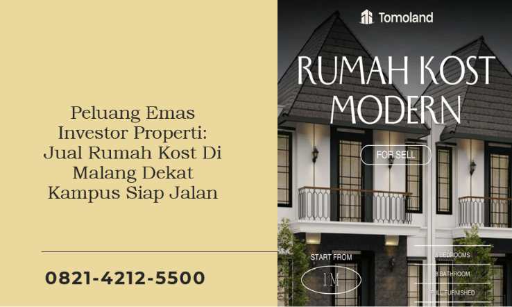 Peluang Emas Investor Properti: Jual Rumah Kost Di Malang Dekat Kampus Siap Jalan