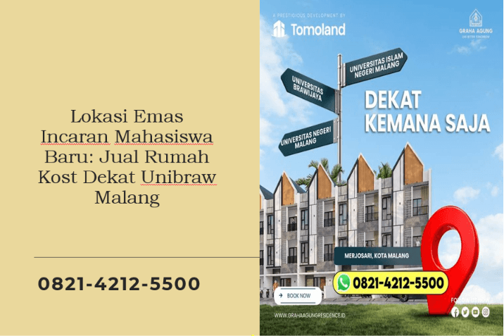 Lokasi Emas Incaran Mahasiswa Baru: Jual Rumah Kost Dekat Unibraw Malang
