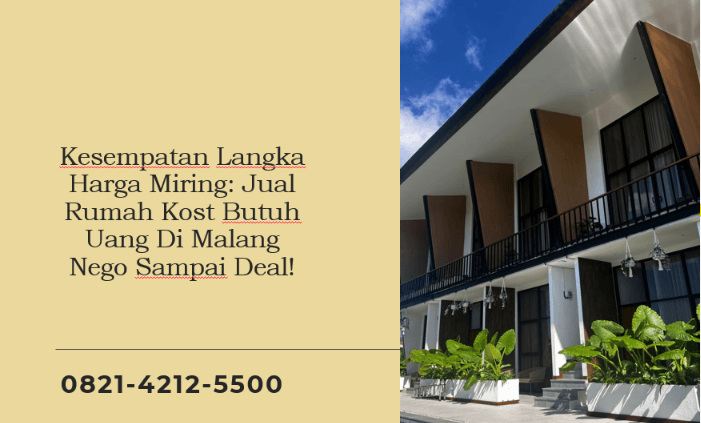 Kesempatan Langka Harga Miring: Jual Rumah Kost Butuh Uang Di Malang Nego Sampai Deal!