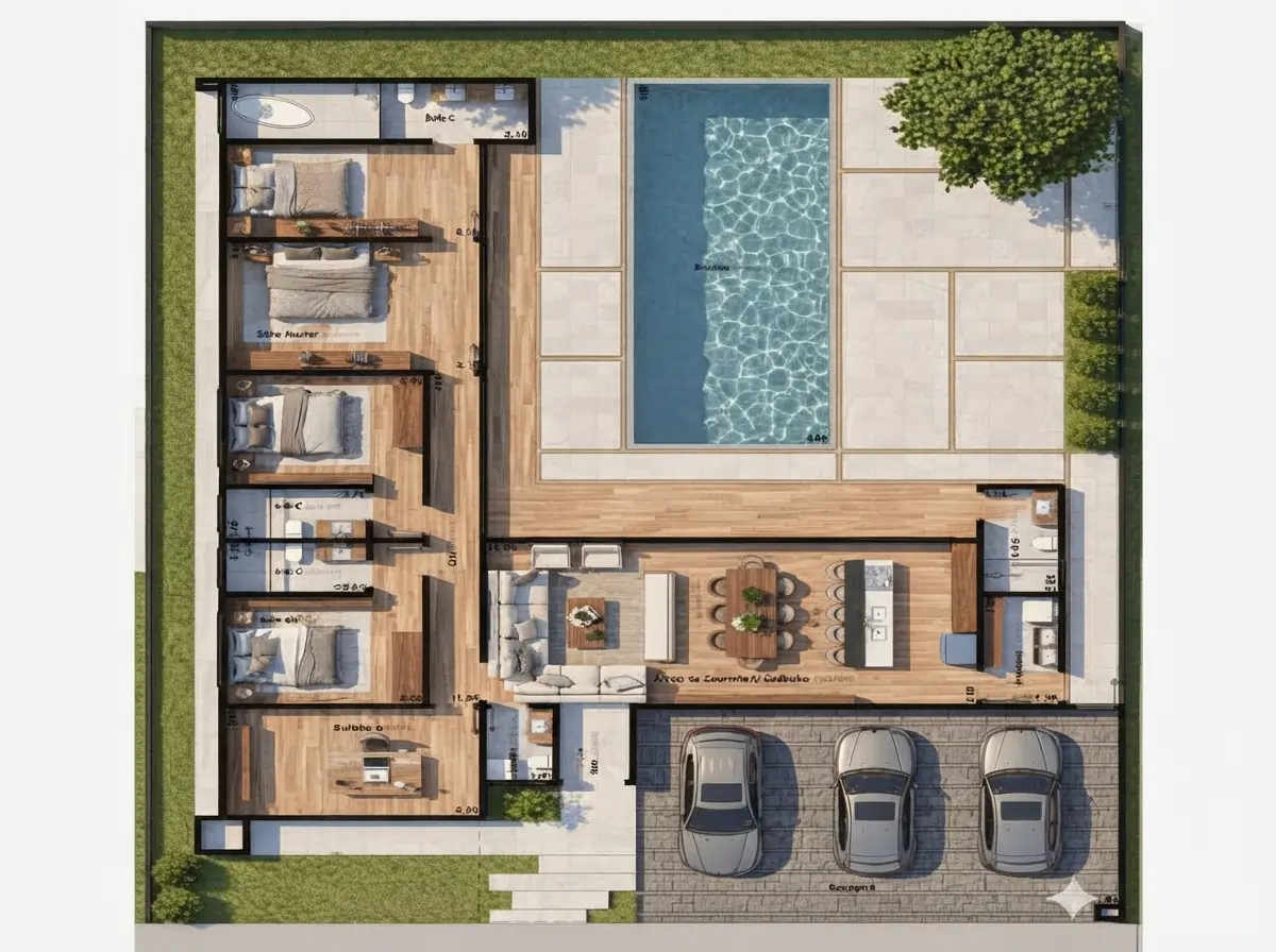 Cari Rumah Nyaman Denah Rumah Open Space 4 Kamar Tidur Ini Layak Ditiru