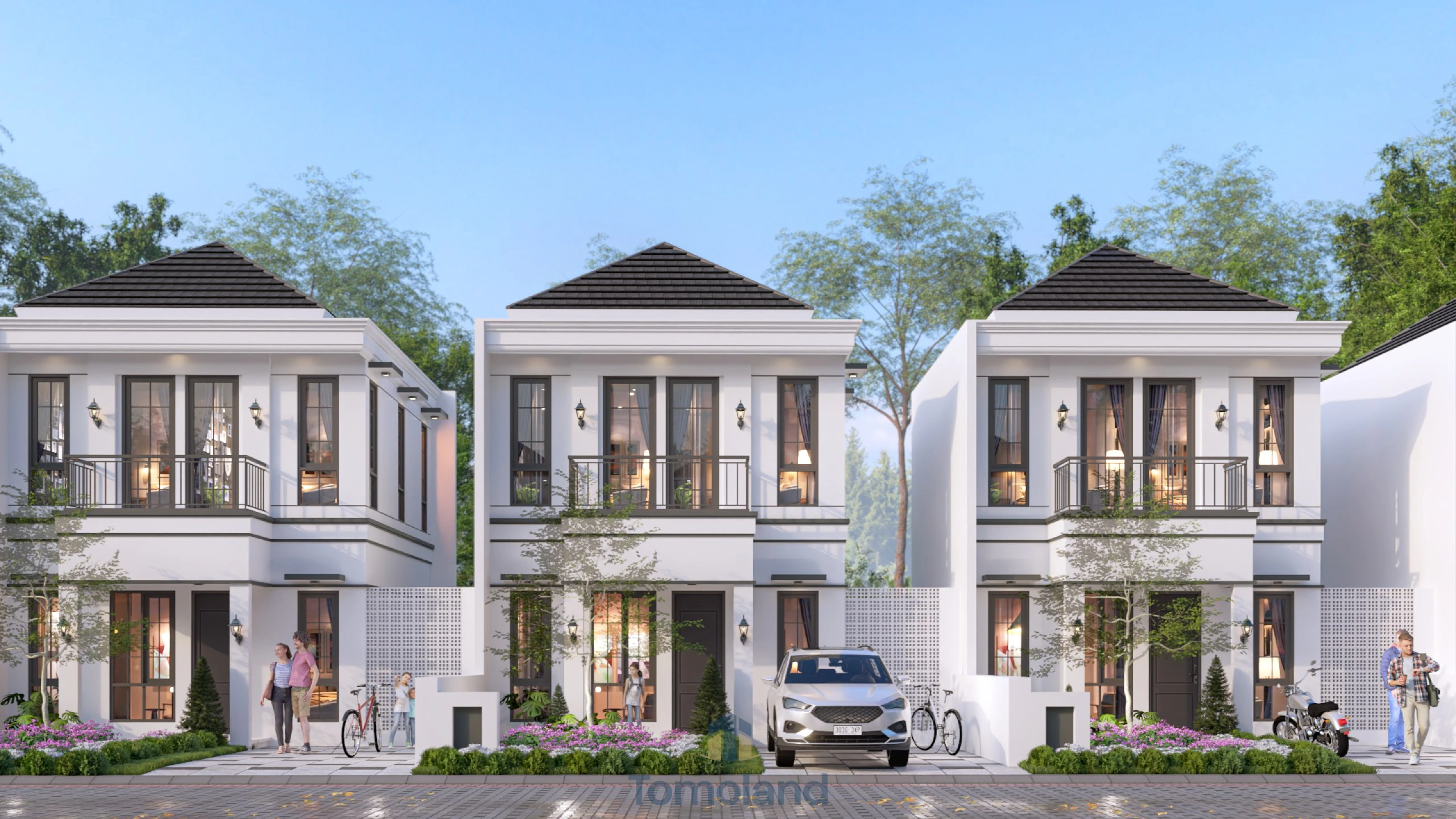 Ilustrasi AI eksterior rumah kost, bukan properti aktual